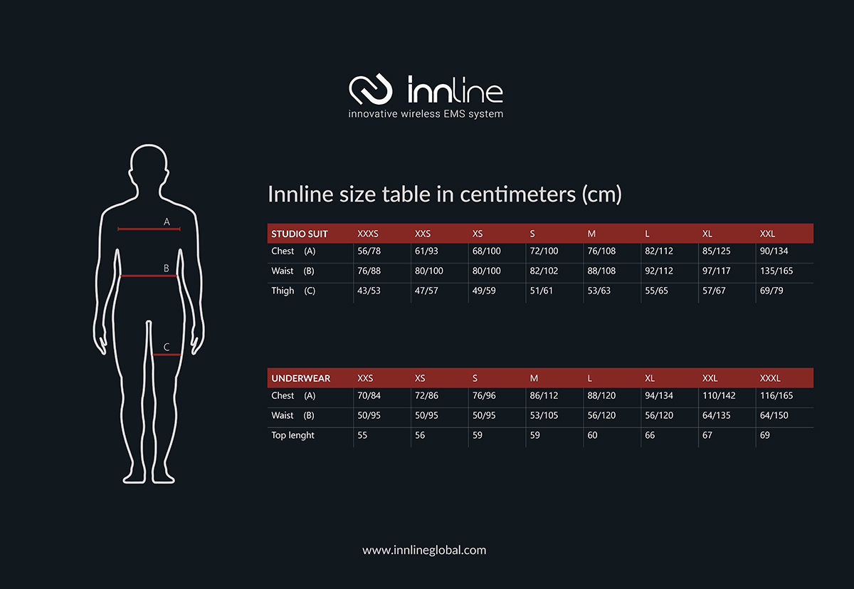 Underwear size tables of